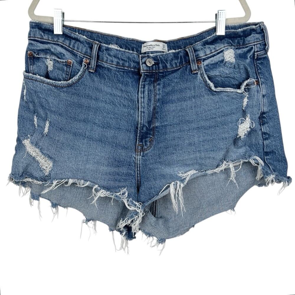 Abercrombie & Fitch High Rise Denim Mom Shorts 34/18
